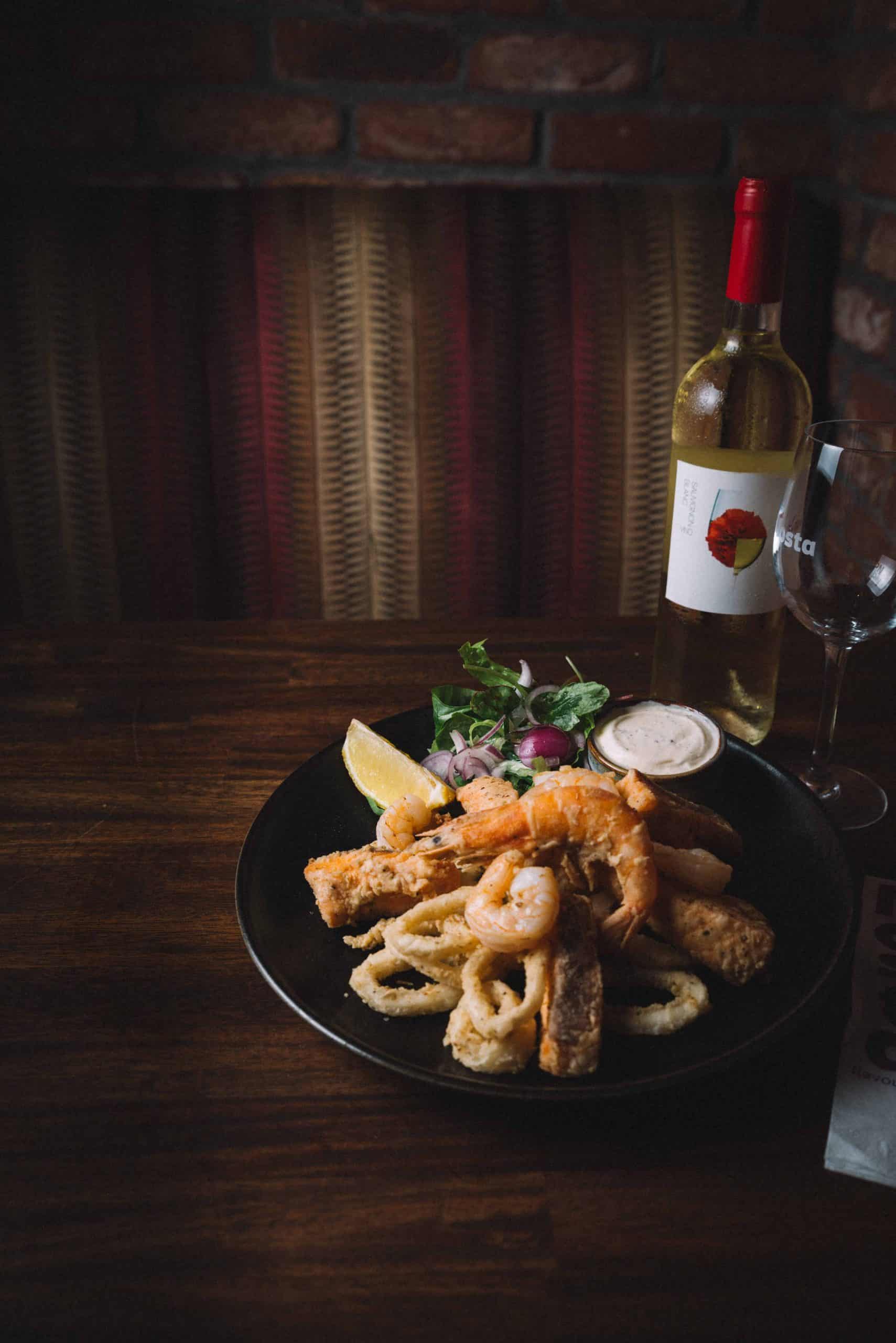 Seafood Platter with wine - Nosta restaurant Cork