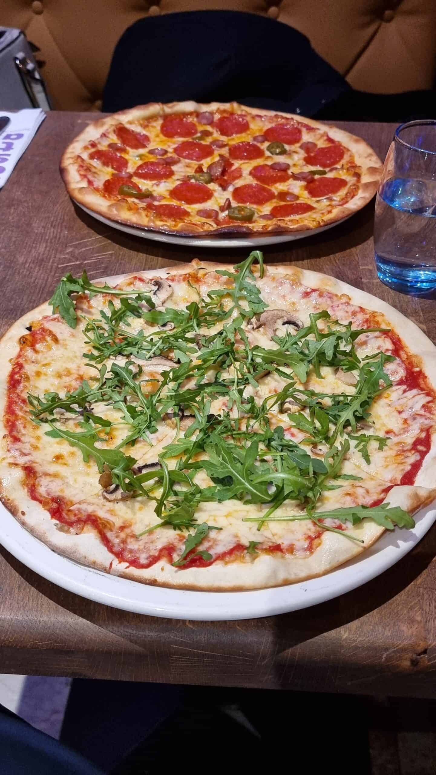Two pizza on the table - Nosta restaurant Cork