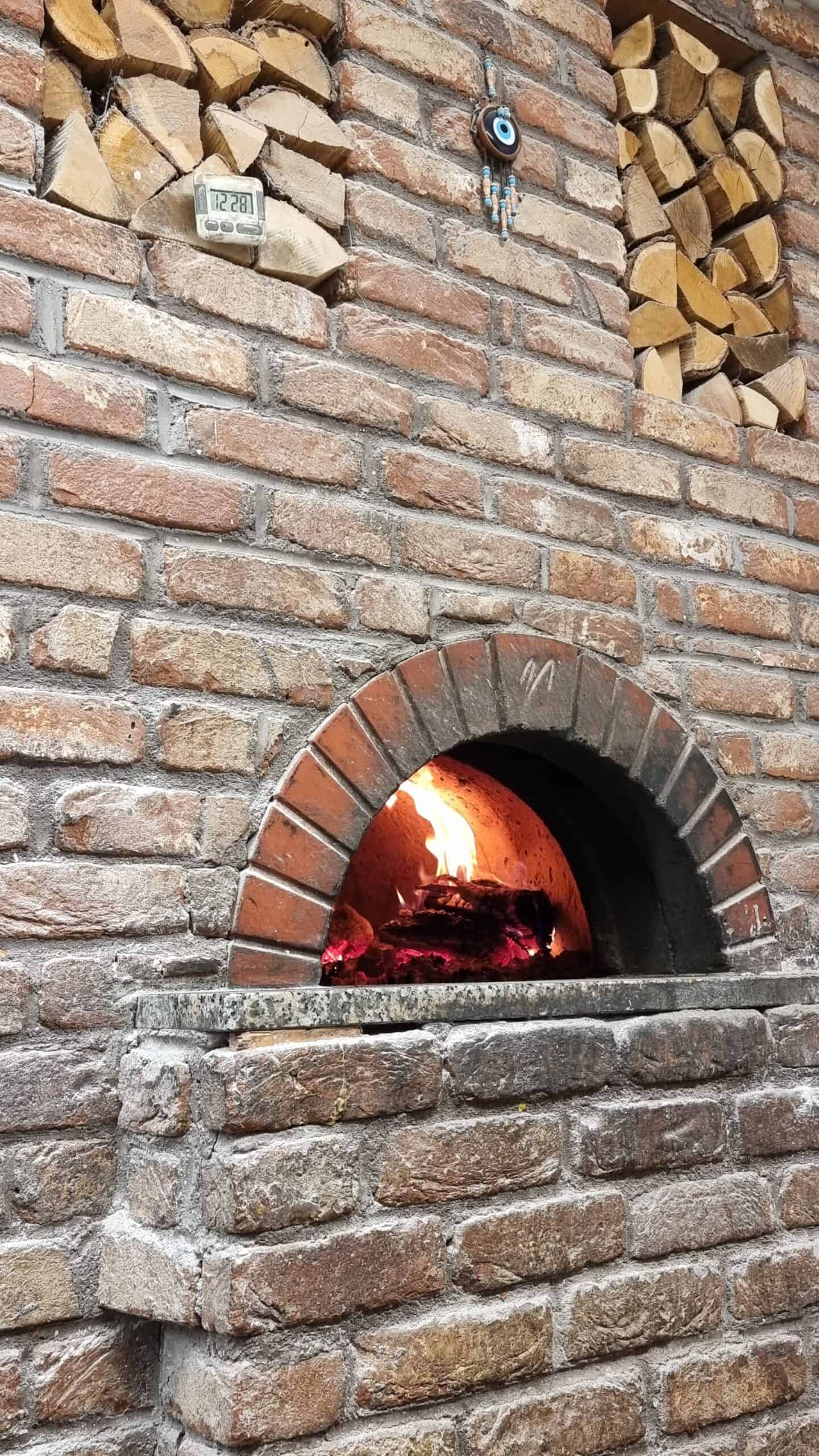 Wood-fired pizza oven from outside - Nosta restaurant Cork