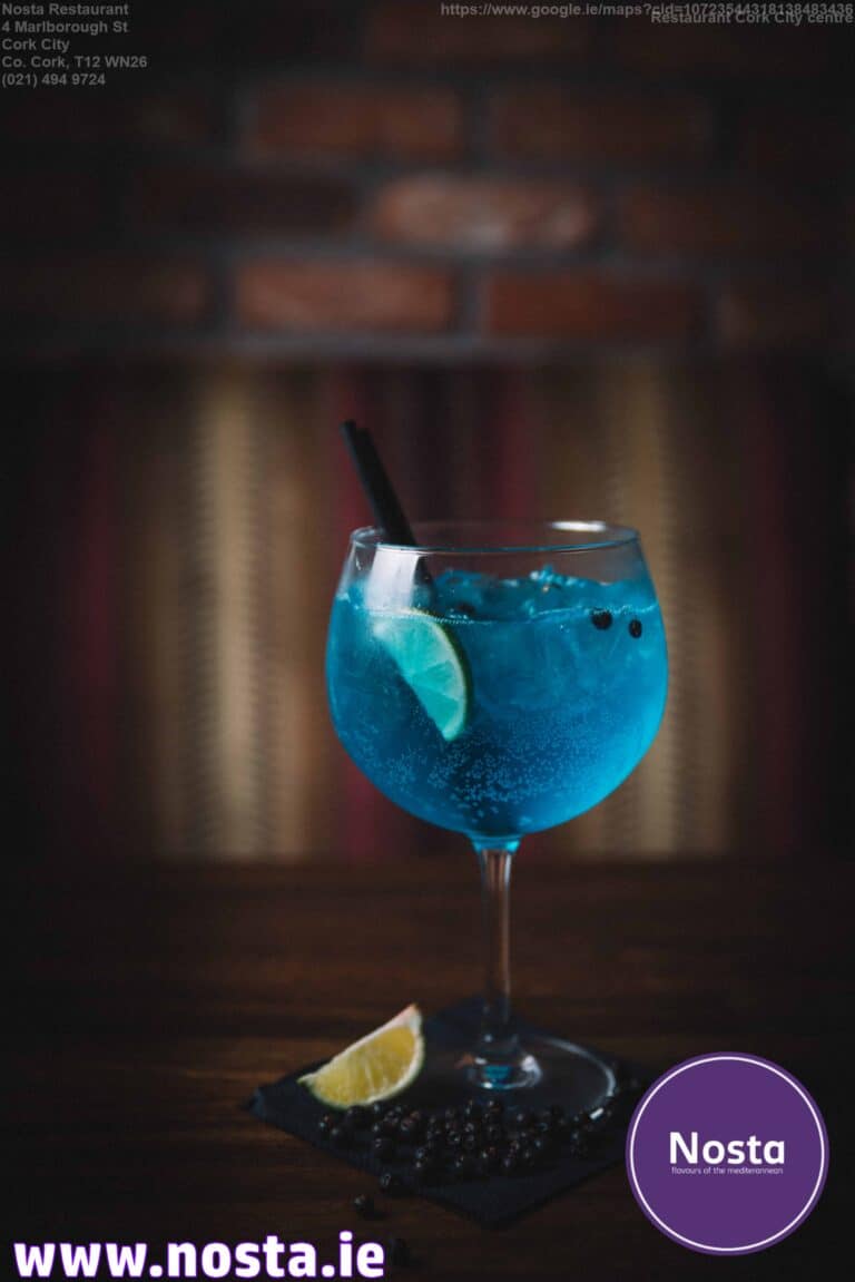 Blue gin - Nosta restaurant Cork City centre