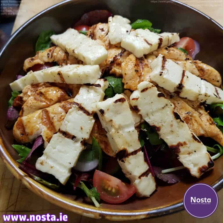 Chicken salad with extra haloumi salad - Nosta restaurant Cork City centre