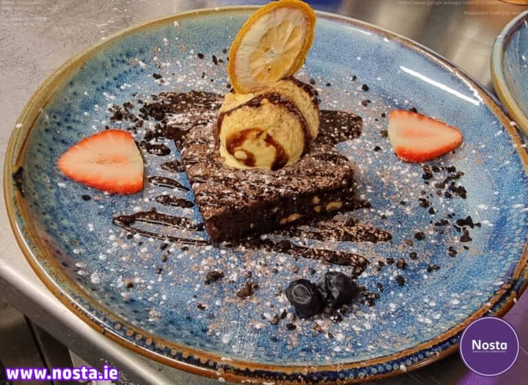 Chocolate hazelnut brownie - Nosta restaurant Cork City centre
