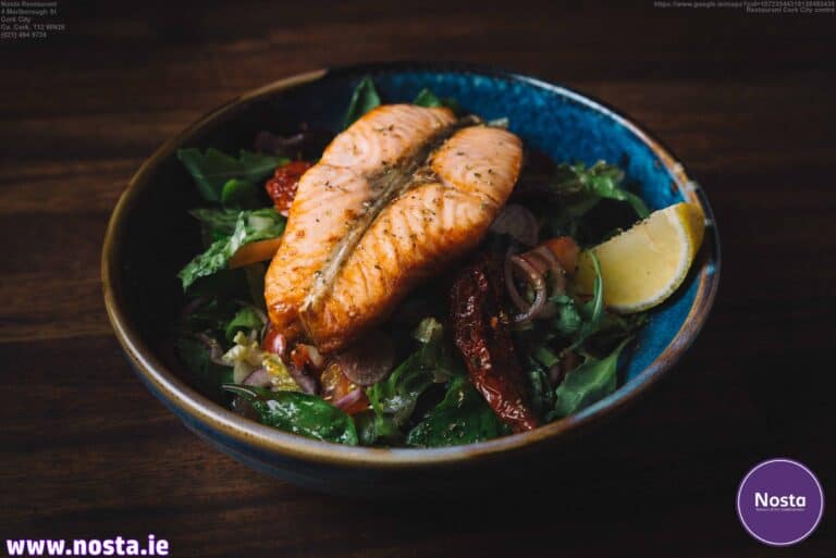 Grilled Salmon Salad - Nosta restaurant Cork City